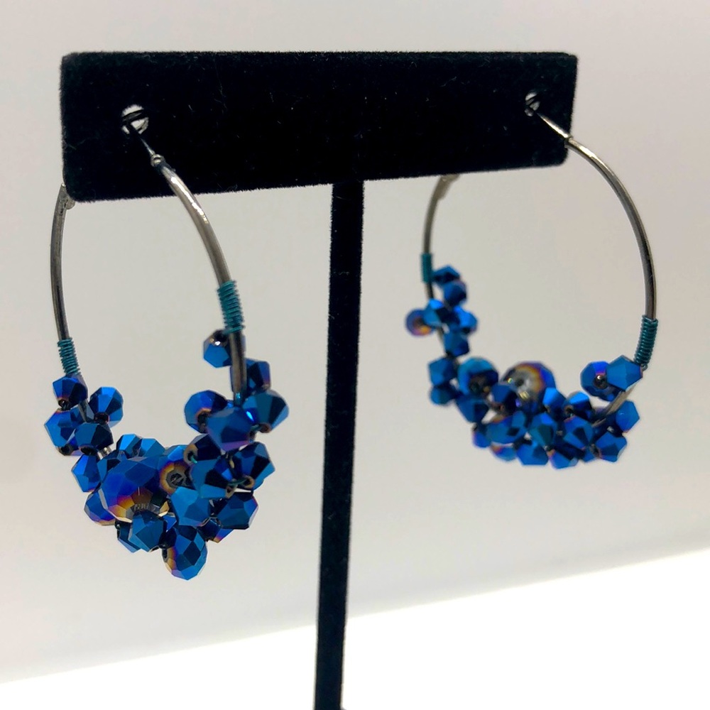 Hoop earrings with Bead Wrap